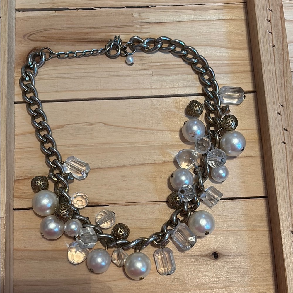 Gold and Silver Layered Bead Necklace